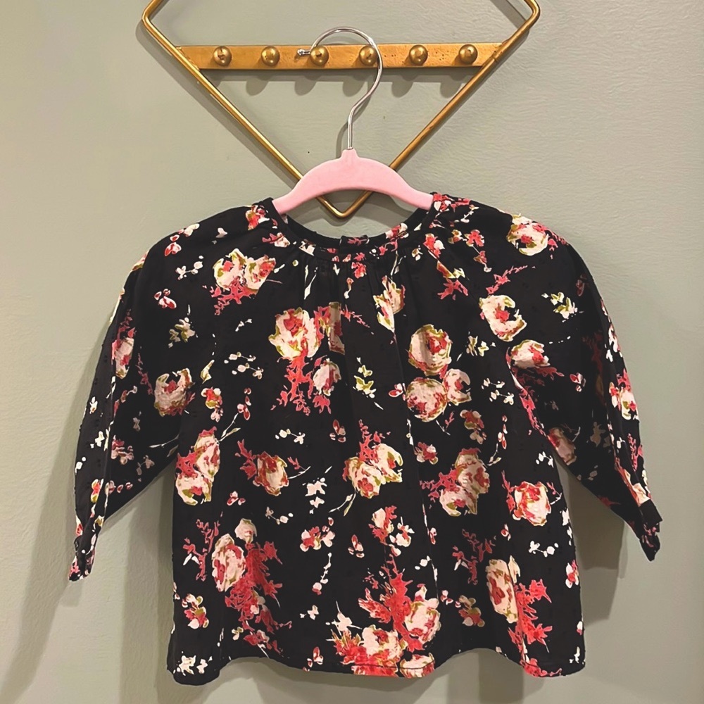 Bonpoint baby girl’s floral blouse. Size 12m.